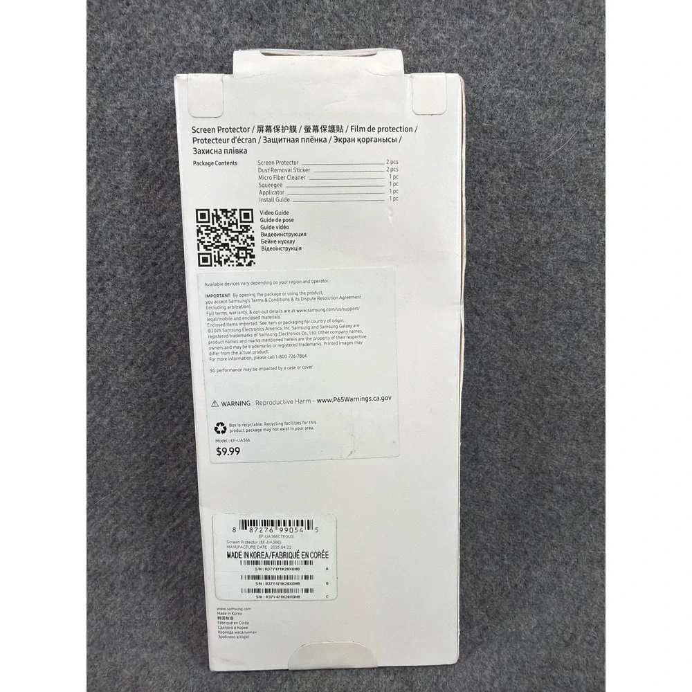 Samsung Official Screen Protector Galaxy A36 5G Clear 2-Pack EF-UA366 New‎